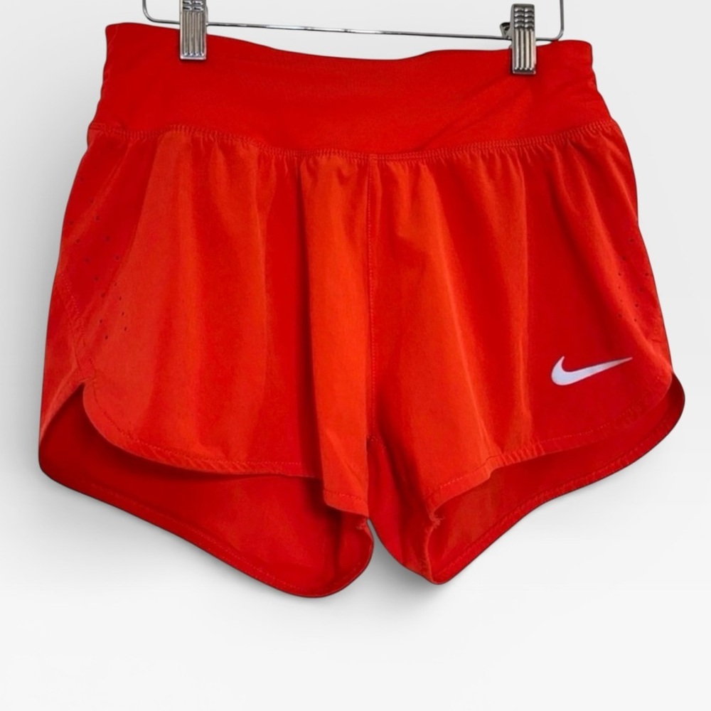 NIKE DRI FIT ECLIPSE 3” WOMEN'S RUNNING SHORTS RED/ORANGE SMALL